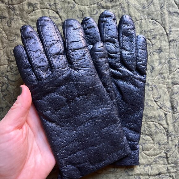 Vintage Fur Lined Leather Gloves, Women's Medium - Picture 4 of 7